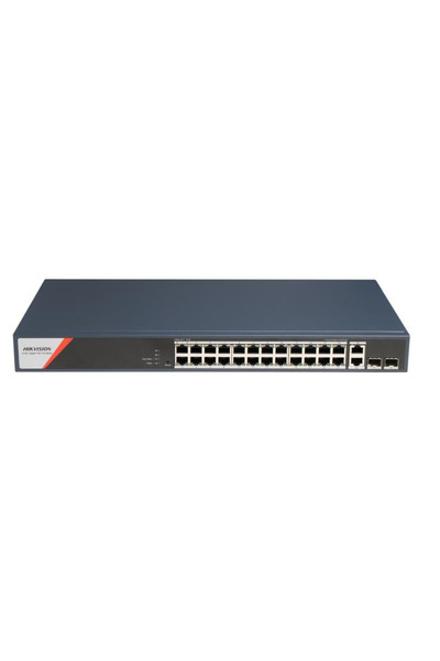 Hikvision Switch PoE DS-3E1528HP-SI-24P2T2F: 24 porturi PoE 10/100/1000 Mbps,...