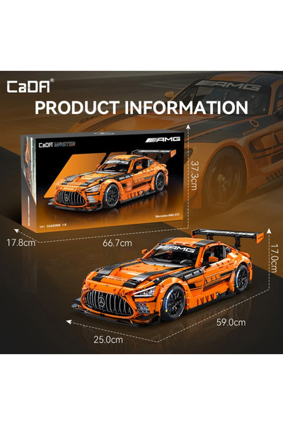 cada Master 1:8 Mercedes-AMG GT3 C64008W 5466 Parça Premium Yarış Aracı Yapım...