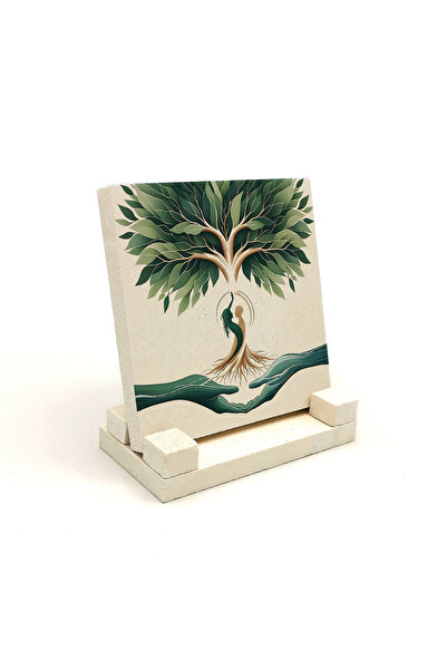 Sadrazam Tree of Life Printed Natural Stone Tabletop 10X10 1G-Tree1
