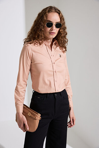 U.S. Polo Assn. Women's Pink Long Sleeve Basic Shirt 50329503-Vr172