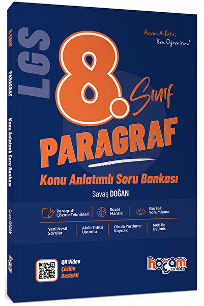 hocam anlatır LGS 8. Sınıf Paragraf Konu Anlatımlı Soru Bankası
