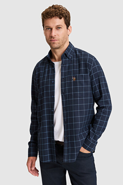 U.S. Polo Assn. Men's Navy Blue Long Sleeve Shirt 50329671-Vr033