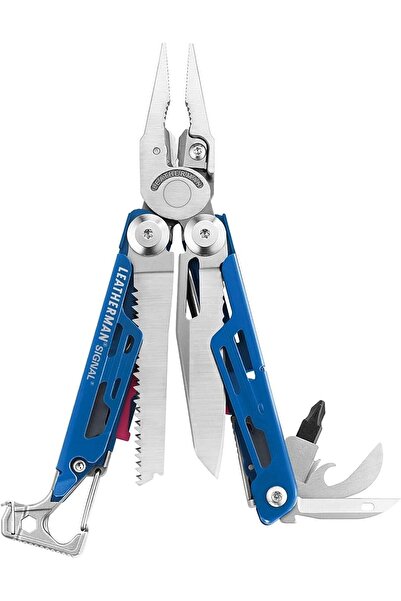 Leatherman Signal Multi-Tool - 19 Tools for Camping & Survival, Blue