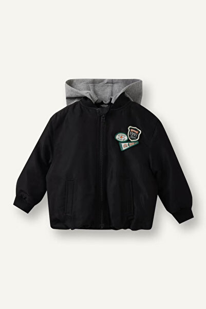 DeFacto Windproof Hooded Bomber Coat with Arma Detail for Baby Boy H0204A526Au