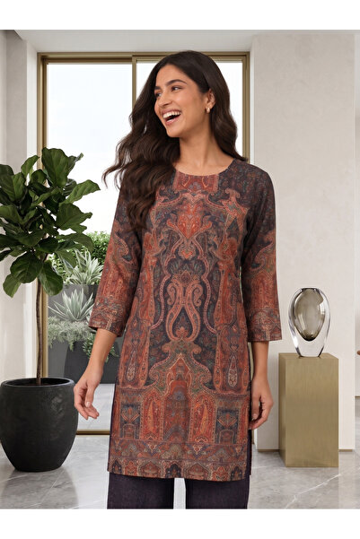 Generic Brand Women co-ord set, Navy Paisley Print