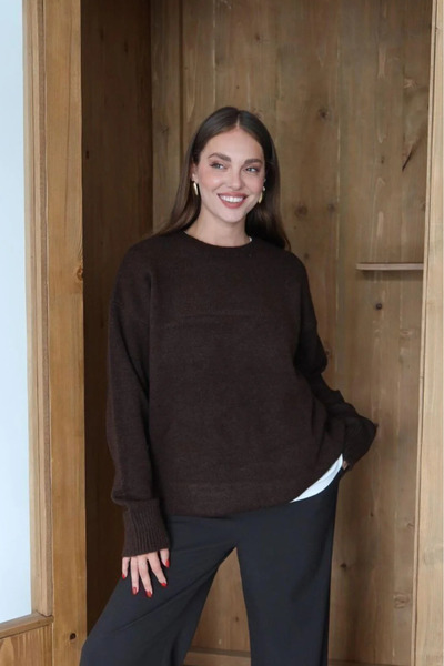 My Blog Brown Crew Neck Sweater - 2Y04595