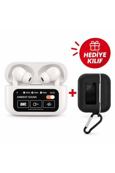 BRAVİON Akıllı Ekranlı Yeni Nesil Bluetooth Kulaklık Kılıf Hediyeli