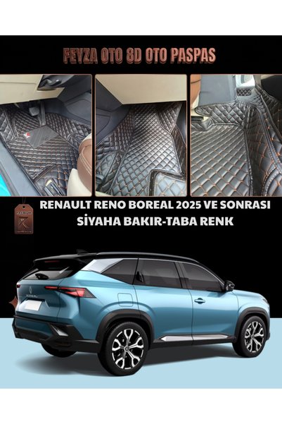 FEYZA OTO RENAULT RENO BOREAL SERİSİ 2025 VE SONRASI 8D PREMİUM KAYMAZ TABAN ...