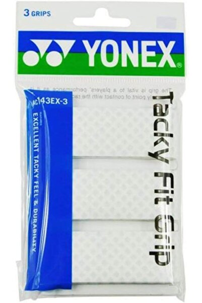 YONEX AC143EX-3 Tacky Fit Grip 3 Pack, White