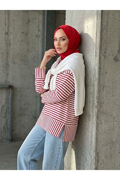 Foremia Striped Oysho Tunic-Red