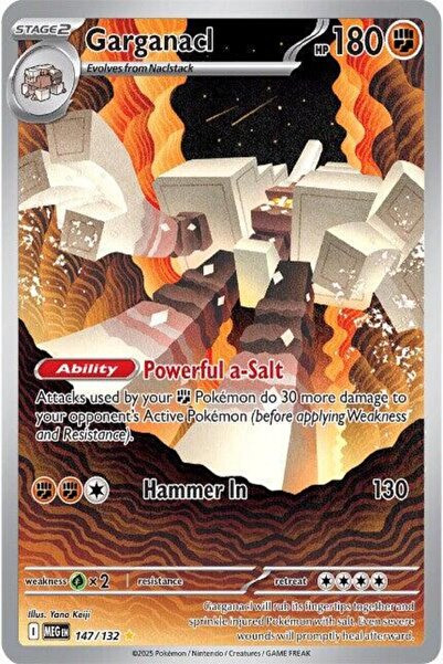 Pokemon Garganacl # 147 Mega Evolution Original Card