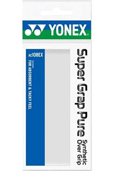 YONEX AC108EX Super Grap Pure Badminton Racquet Grip, White