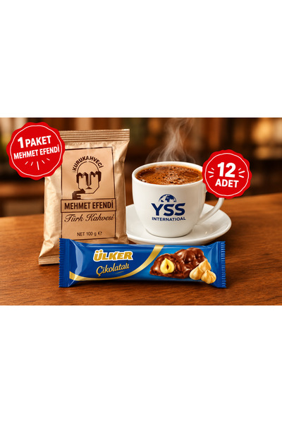 Mehmet Efendi 1 Package of Turkish Coffee and 12 Pieces of Nut Dream