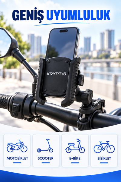 YYK حامل هاتف للدراجات النارية KRYPT 10 KR10 2207 مضاد للاهتزاز 360 درجة °   ...