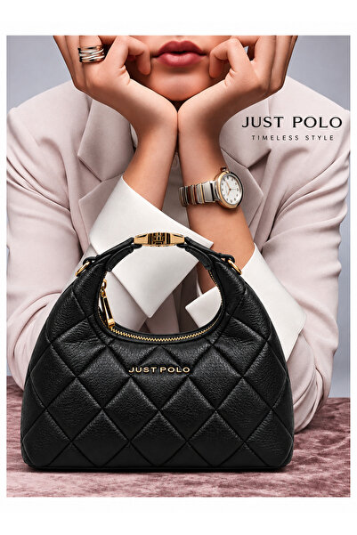 Just Polo İthal Kapitone Kumaş Kadın El Ve Omuz Çantası