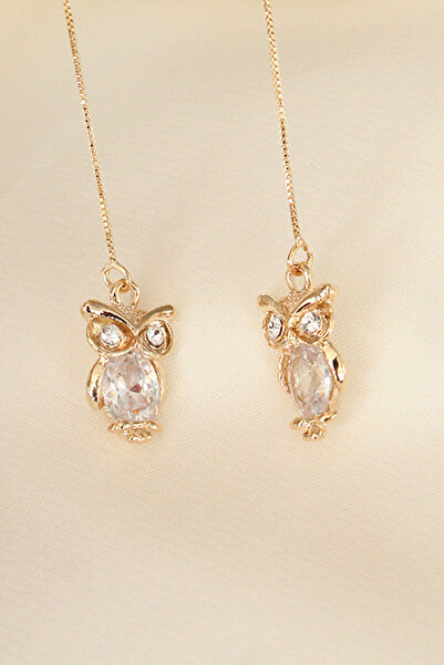 Skygo Colorful Crystal Stone Long Dangle Owl Earrings Tj-Bkp6408