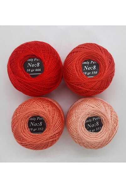 ALMİŞ Perle Etamin-kanaviçe 4 Lü Iplik Seti (10 Gr-No:8)