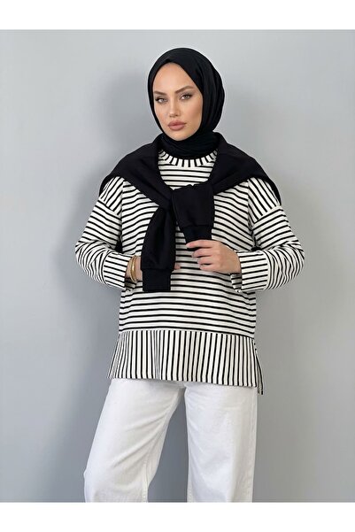 Foremia Striped Oysho Tunic-Black