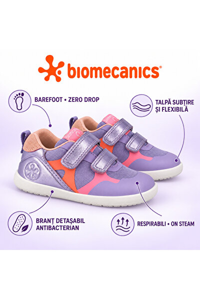 BIOMECANICS Лилаво-лилави спортни обувки  "Босоноги " за първи стъпки на малк...