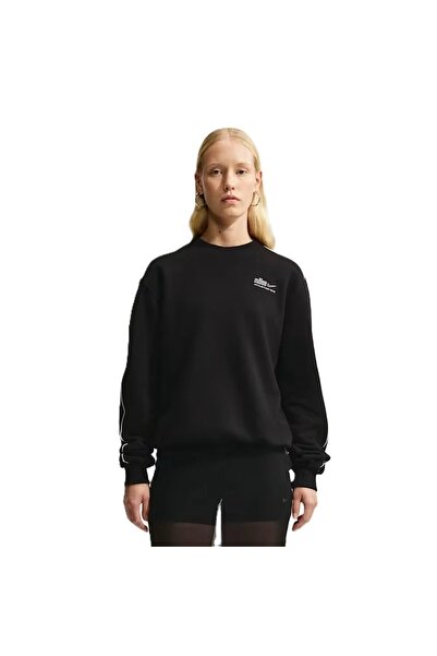 Nike Μπλούζα Γυναικεία Στρογγυλή Λαιμόκοψη Φλις Μεσαίου Βάρους Βασική Κανονικ...