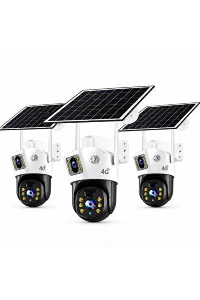 FARA PACHET 3 X Camera de Supraveghere cu Panou Solar slot SIM 4G V380Pro 8MP