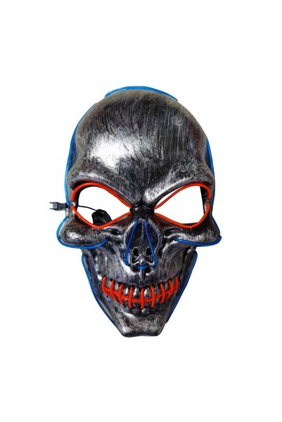 Mad Costumes Halloween Light-Up Skull Mask, Black