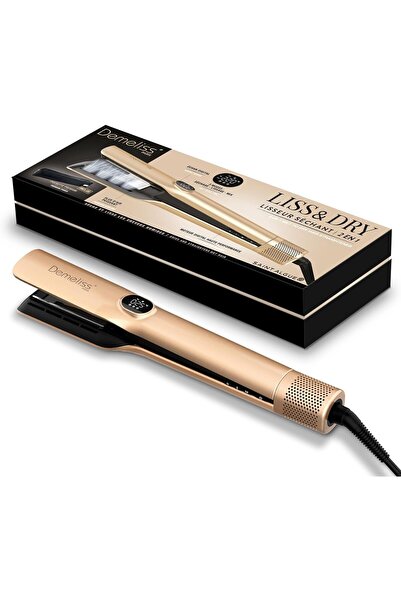 DEMELISS Liss & Dry 2-in-1 Hair Straightener, dries straight and wet hair, po...