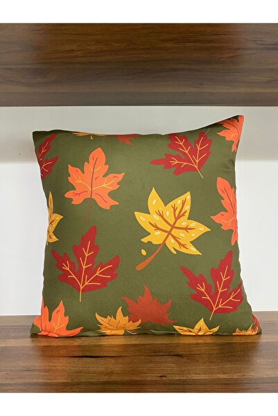 KIRLENTİM 581B Khaki Floor Fall Patterned Throw Pillow Cover