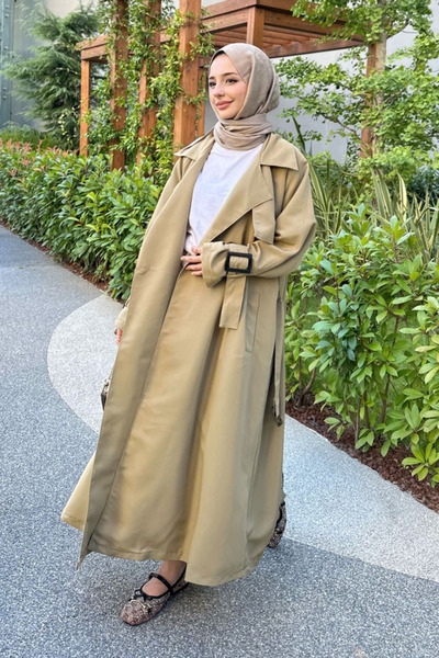 Ovn. Maribel Canvas Belted Trench Coat - Oil Green