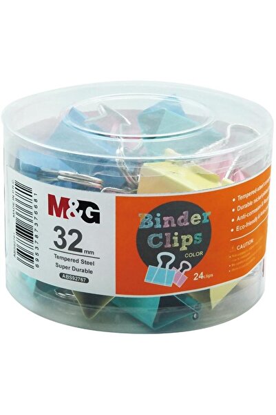 M&G Clips colorat 32mm, 24 bucati/cutie