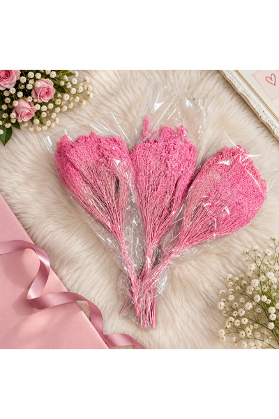 asievents Set Broom Bloom, 3 pachete, buchetel de 100 de grame, roz