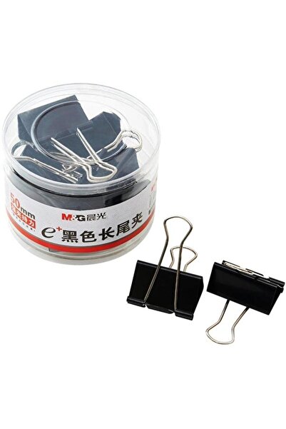 M&G Clips negru, 50 mm, 12 bucati/cutie, cutie din PP,