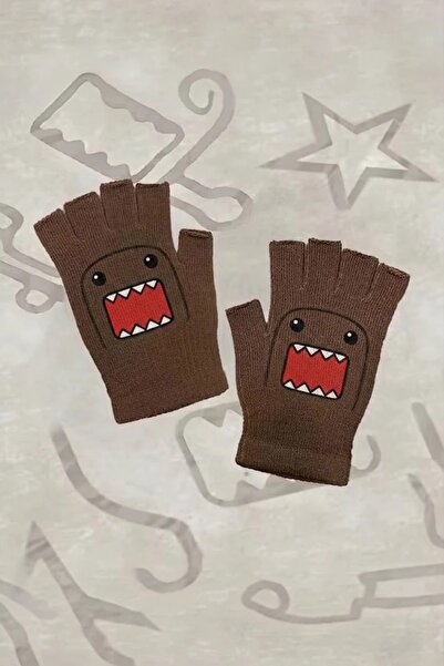 ARS Butik Brown Domo Kun Cut Finger Unisex Gloves