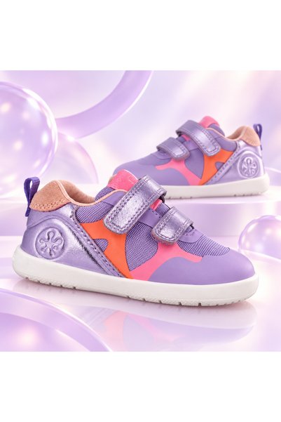 BIOMECANICS Pantofi sport mov-lila „Barefoot” pentru primii pași ai fetițelor, Pantofi Sport Primii Pasi Wider - Violet / Corai & Mov