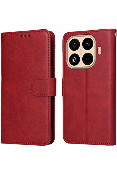 OEM Θήκη κινητού τηλεφώνου πορτοφόλι-βάση Xiaomi 15t Pro Κόκκινο