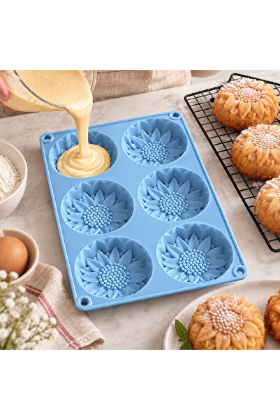 SHARI Silikon Kek ve Muffin Kalıbı – Yuvarlak Kek Kalıbı, Pratik Kullanım, Fı...