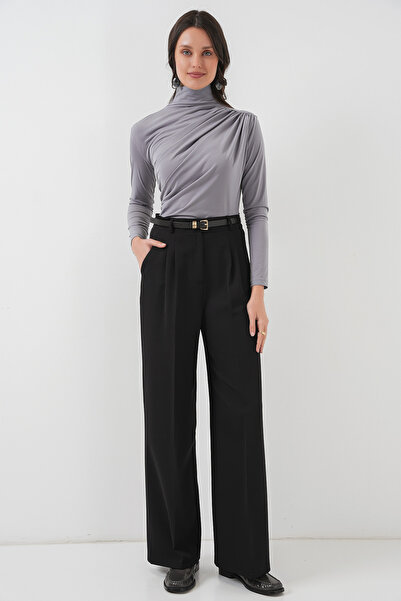 Modamorfo 925 Drawstring Detailed Sandy Blouse - Grey