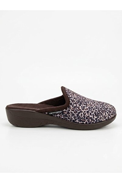 Ceyo Women's Leopard Patterned Fabric Comfortable House Slippers