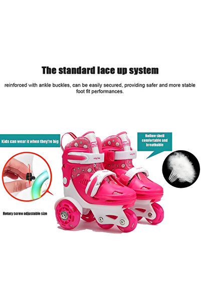 Generic Roller Skate Shoes 31-34 Shoe size Beginner Roller Skates Set Double ...