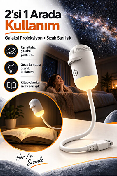 Mmctech USB Galaksi Projektör 2’si 1 Arada – LED Gece Lambası – 360° Ayarlana...