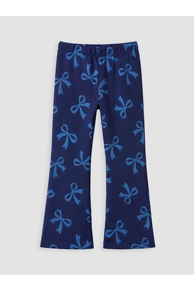 LC Waikiki Navy Blue Bow Printed Girls' Tights