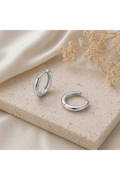 Larezo Cercei Damă Din Argint 925, Model Creole, Culoare Argintie, Stil Modern