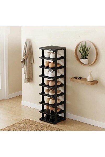 Generic 9-Tier Slim Shoe Rack, 8-Compartment Vertical Shoe Organizer, Space-S...