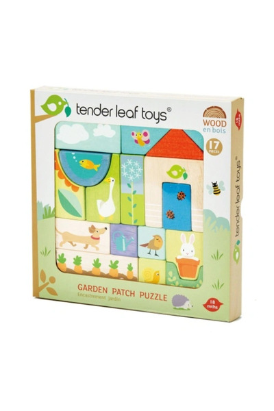 Tender Leaf Toys Puzzle educativ din lemn tip cub pentru copii cu tematică de...