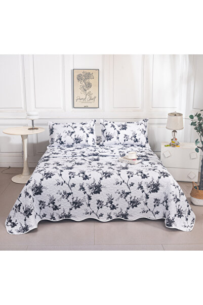 CHIRASO Set Cuvertura Pat Matlasata Reversibila, 2 Fete, 3 Piese, 220x240 cm,...
