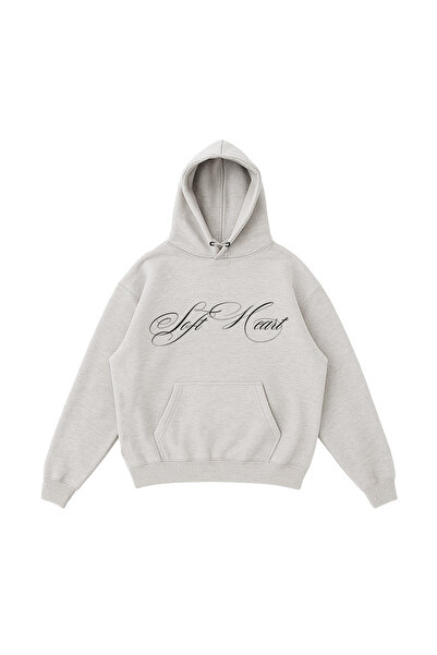 WHITE OF CREATIVE Kadın Soft Heart Yazılı Baskılı Hoodie 3 İplik Kapüşonlu Sw...