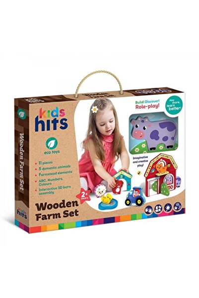 Kids Hits Set Animale de la ferma, jucarii din lemn