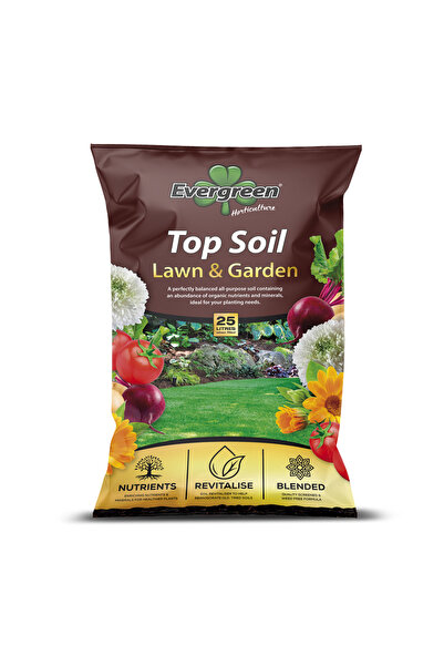 Evergreen Top Soil 25L – Yabancı Ot Tohumlarından Arındırılmış Çim Kapak Toprağı & Bahçe Canlandırıcı & Toprak Yorgunluğunu Giderici Yosun Torfu