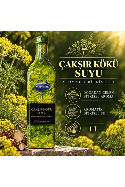 Mecitefendi Çakşır Kökü Suyu 1 L – %100 Doğal Distile Bitkisel Destek Suyu (1...