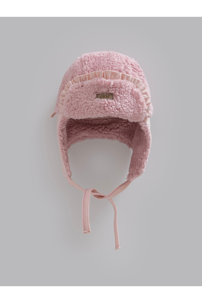 Caramell Baby Girl Welsoft Hat Ear Protection Winter Hat Lace-Up Plush Beanie...
